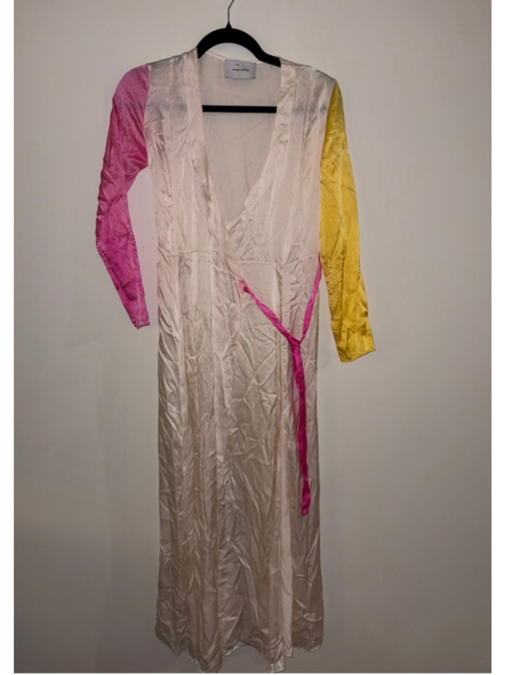 Women's we are LEONE Long Sleeve Dress S/XS Beige Pink Yellow